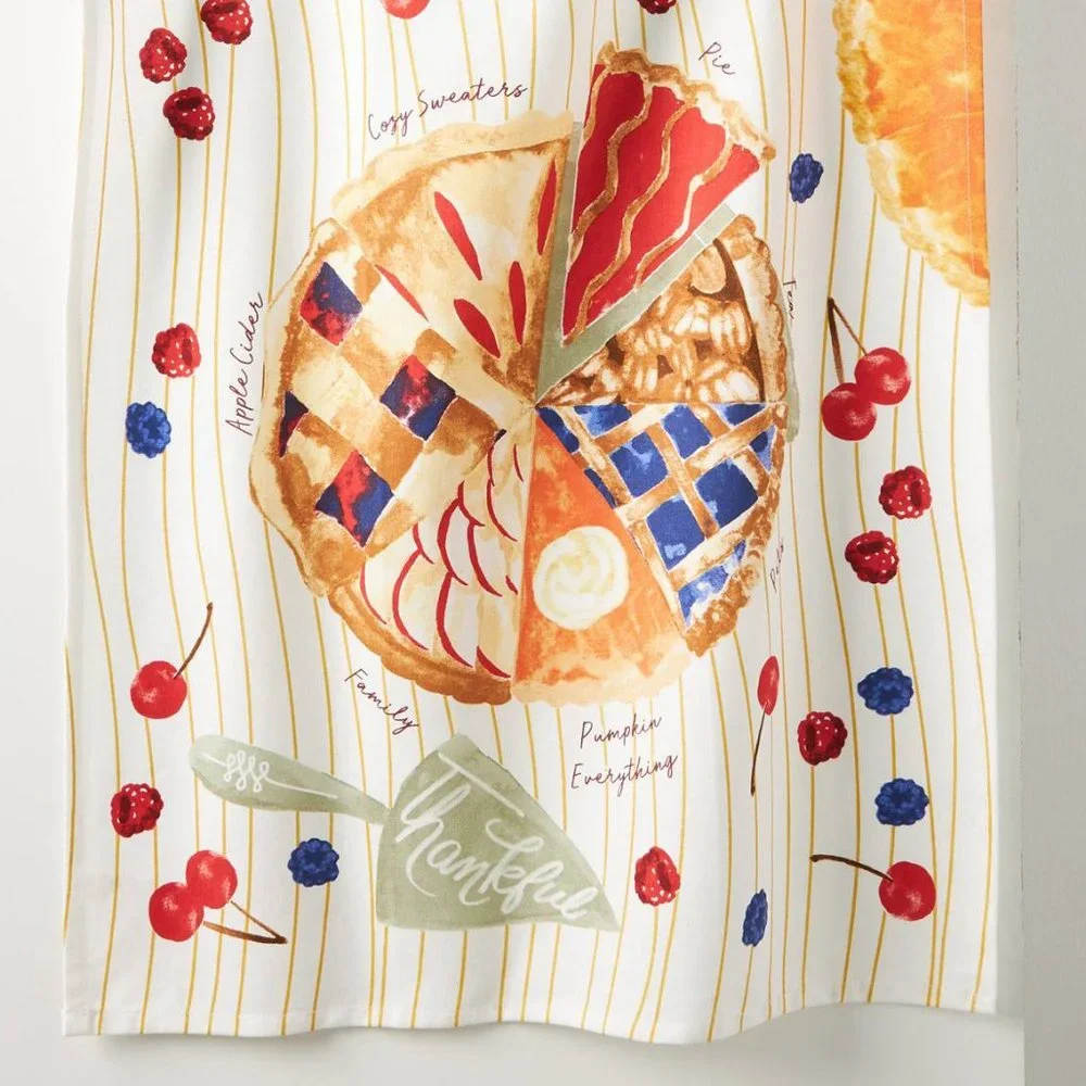 Anthropologie Pie Chart Dish Towel